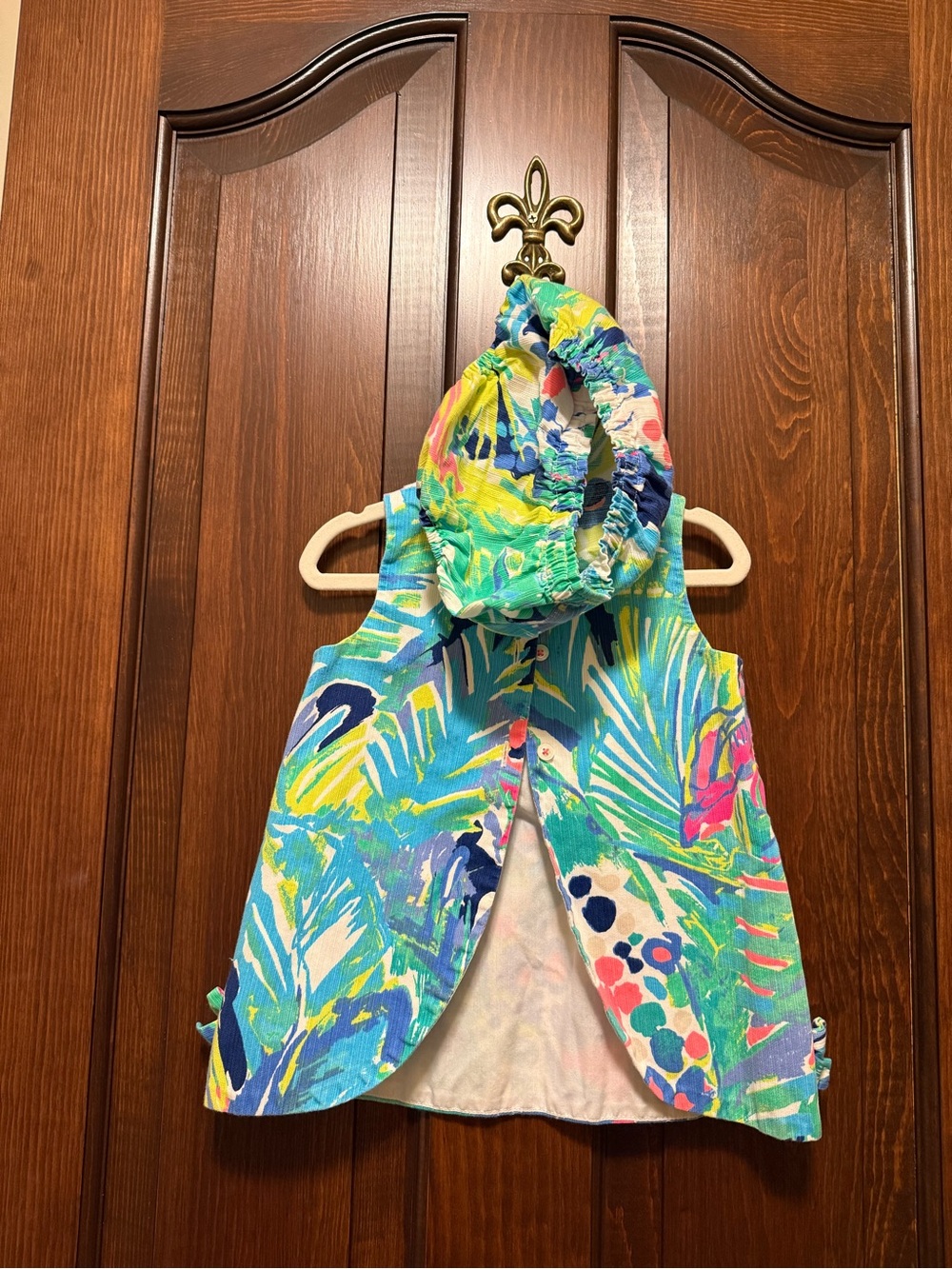 Lilly Pulitzer Multicolor Tropical Print Girls Dress - Blue, Green, Pink, Yellow - Picture 3 of 3